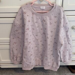Girls Jamie Kay Lavender Floral Crewneck Sweatshirts